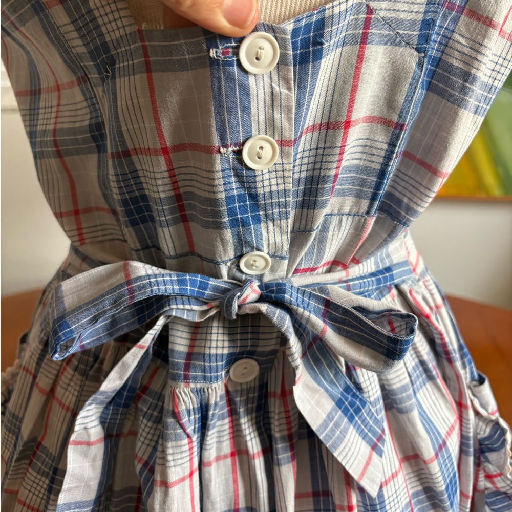 Vintage 50’s Plaid Ruffle Apron Dress - Picture 10 of 12